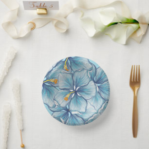 Bols En Carton Hibiscus & dentelle TURQUOISE