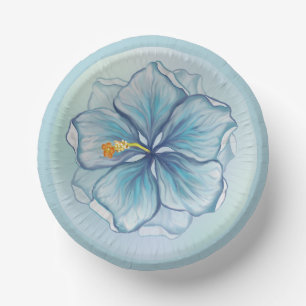 Bols En Carton Hibiscus et dentelle TURQUOISE