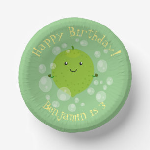 Bols En Carton Illustration de bulles de chaux vert mou