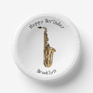 Bols En Carton illustration de dessin animé de saxophone