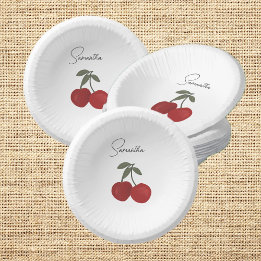 Bols En Carton Illustration de deux cerises rouges | Art de fruit