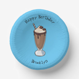 Bols En Carton Illustration de milk-shake au chocolat