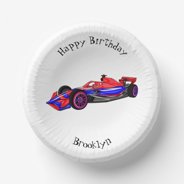 Bols En Carton Illustration de voiture de course professionnelle (Recto)