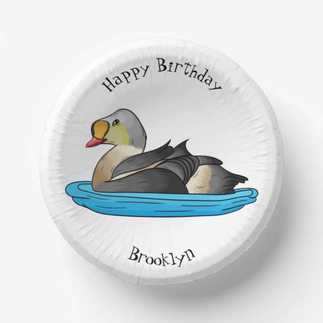 Bols En Carton Illustration d'oiseau de l'eider King (Recto)