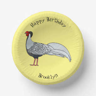 Bols En Carton Illustration d'oiseau faisan d'argent