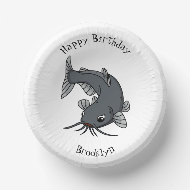 Bols En Carton Illustration du poisson-chat mignon (Recto)