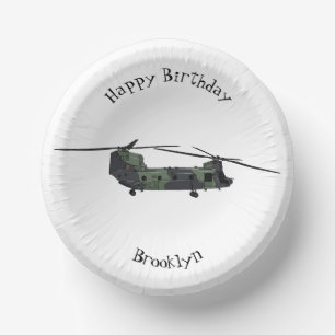 Bols En Carton Illustration d'un hélicoptère de l'armée de Chinoo