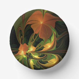 Bols En Carton Imaginaire Plante Abstrait rouille verte Brown fra