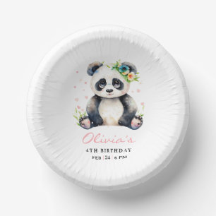 Bols En Carton Invitation d'anniversaire de Panda, Invitation d'a
