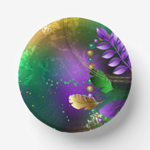 Bols En Carton Iridescente mardi gras arrière - plan avec perles