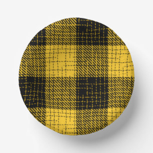 Bols En Carton Jaune Croix à carreaux noirs Buffalo Check