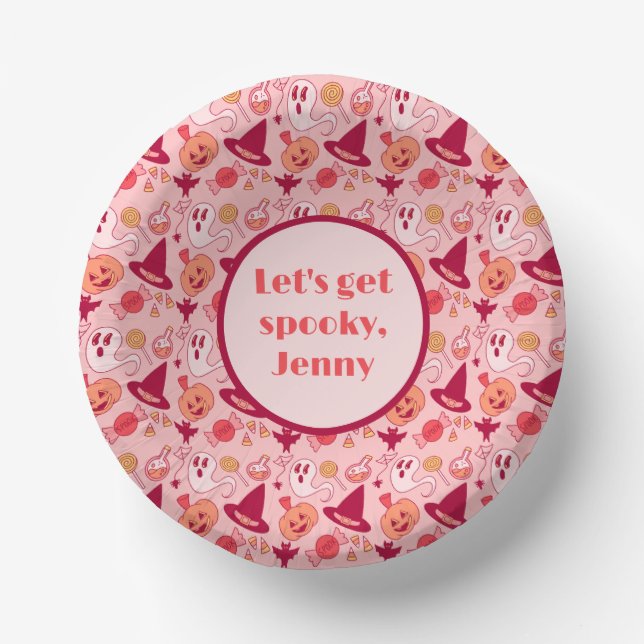 Bols En Carton Joli Pastel rose d'Halloween (Recto)