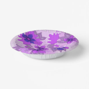 Bols En Carton Jolies Fleurs Violettes 