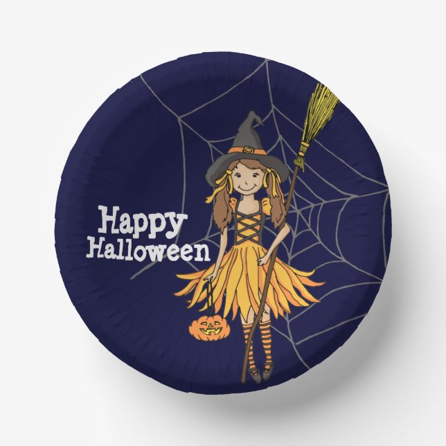 Bols En Carton Joyeuse fête d'Halloween petite fille (Recto)