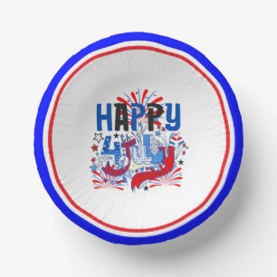 Bols En Carton Joyeux 4 juillet Célébration Texte personnalisé