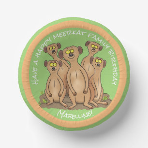Bols En Carton Joyeux dessin d'anniversaire de la famille Meerkat