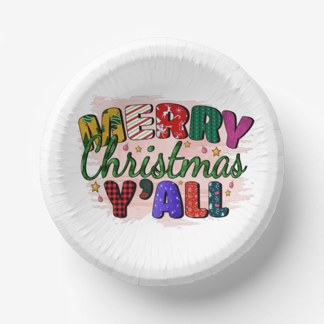 Bols En Carton Joyeux Noël Y'All (Recto)