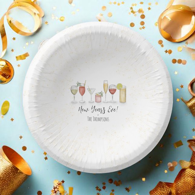 Bols En Carton Joyeux Nouvel An Soirée Personnalisée (New Years Eve Party custom party paper bowl.)