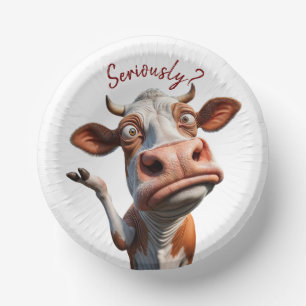 Bols En Carton La vache sotte - "Sérieusement ?" Conception amusa