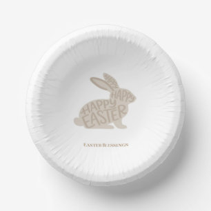 Bols En Carton Lapin de typographie beige minimaliste