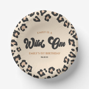 Bols En Carton Leopard Cheetah Imprimer Wild Un 1er anniversaire 