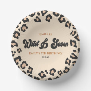 Bols En Carton Leopard Cheetah Wild et sept fête d'anniversaire