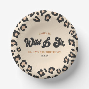 Bols En Carton Leopard Cheetah Wild et Six Anniversaire