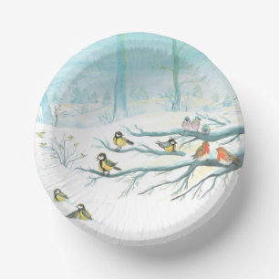 Bols En Carton Les oiseaux forestiers en hiver