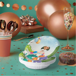 Bols En Carton Little Dino 1st Birthday Paper Plate