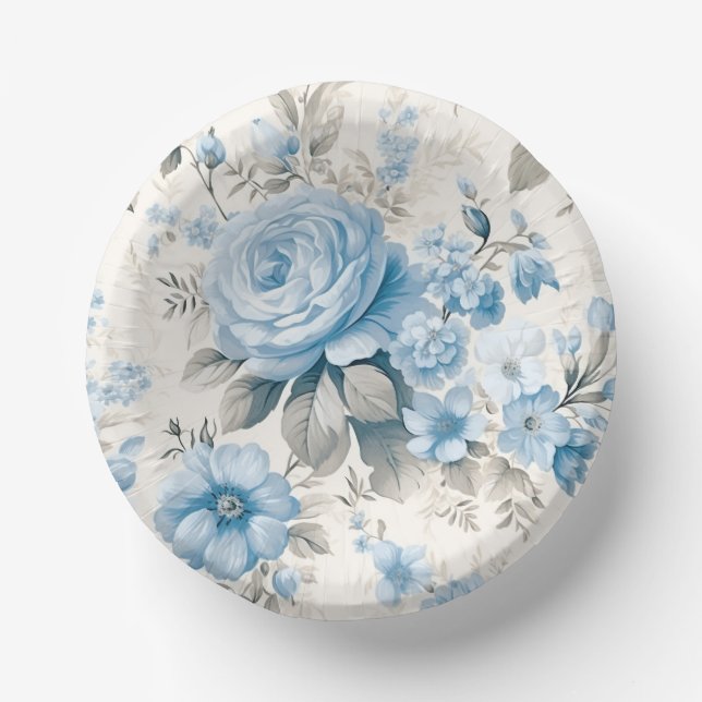 Bols En Carton Lumière Artistique Pastel Roses Bleus (Recto)