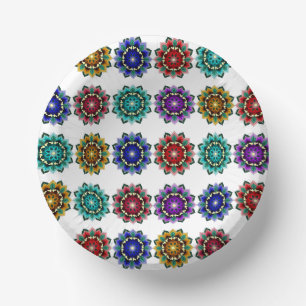 Bols En Carton Mandala en différentes couleurs