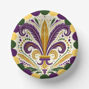 Bols En Carton Mardi Gras fleur-de-lis