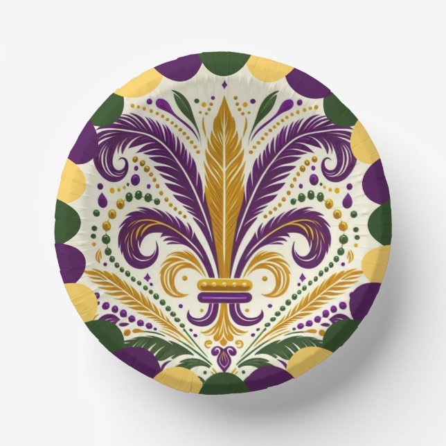 Bols En Carton Mardi Gras fleur-de-lis (Recto)