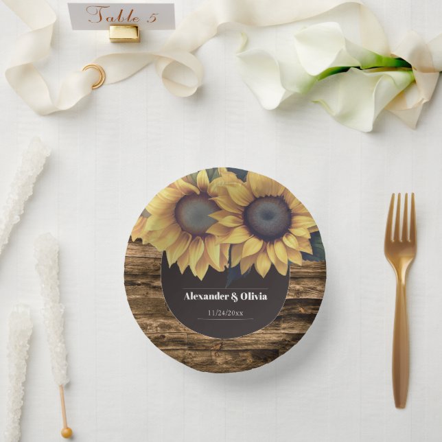 Bols En Carton Mariage de tournesol rustique (Mariage)