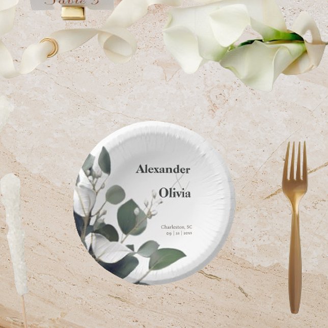 Bols En Carton Mariage Eucalyptus moderne (Modern Eucalyptus Wedding Paper Bowls)