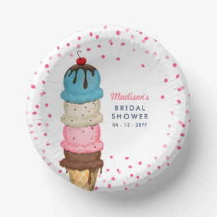 Bols En Carton Mariage Moderne de Crème Glacée d'Été