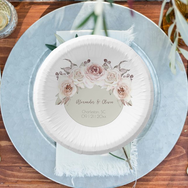 Bols En Carton Mariage Rose de Bohême (Bohemian Rose Wedding Paper Bowls)