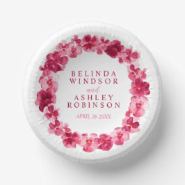 Bols En Carton Mariage rouge rose aquarelle pansement wreath pers