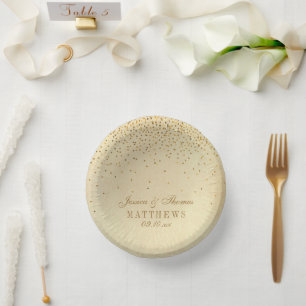 Bols En Carton Mariage vintage Glam Gold Confetti