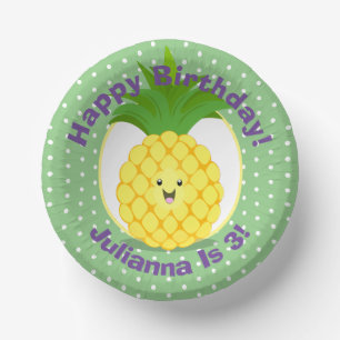 Bols En Carton Mignonne illustration de cartoon de l'ananas kawai