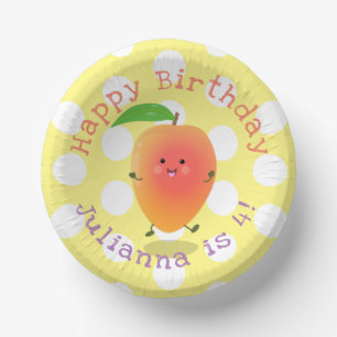 Bols En Carton Mignonne mangue jaune personnalisées dessin animé