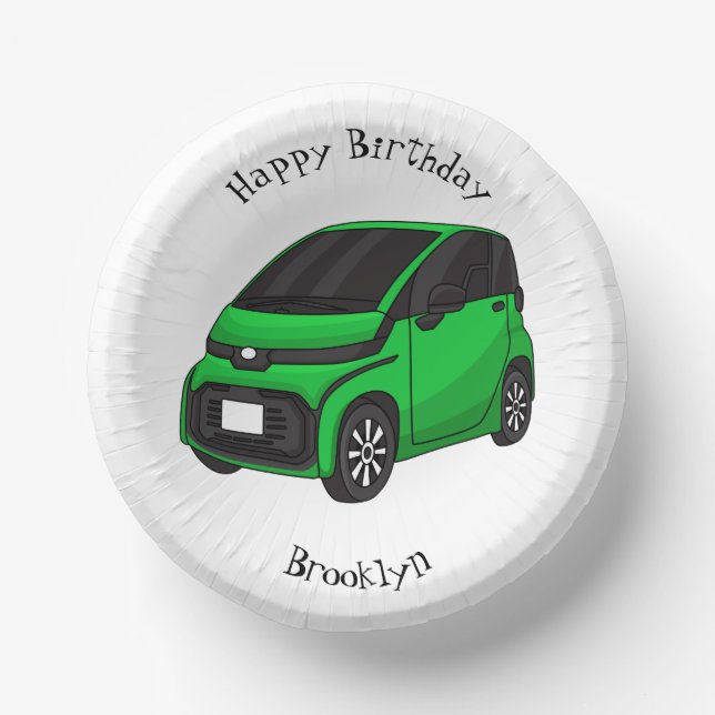 Bols En Carton Mignonne micro-voiture verte (Recto)