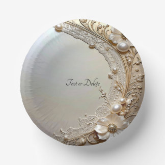 Bols En Carton Modern White Flowers Pearls