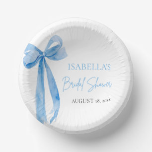 Bols En Carton Moderne Bleu Bow Elle noue la Fête des mariées de