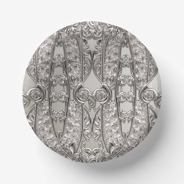 Bols En Carton Moderne Orné Argent (Recto)