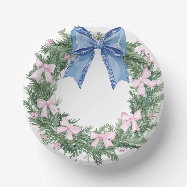 Bols En Carton Monogramme de la couronne de Noël (Recto)