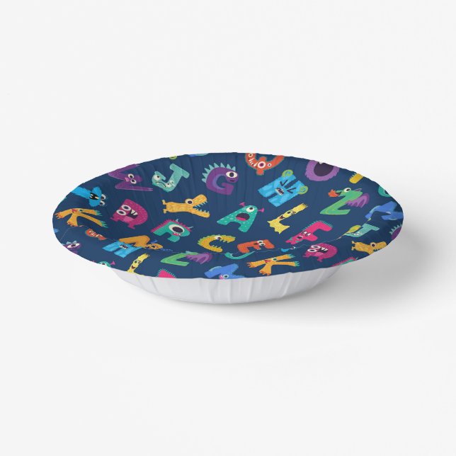 Bols En Carton Monstres Alphabet Anniversaire Petit Monstre Motif (Angulaire)