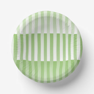Bols En Carton Motif blanc vert rayé