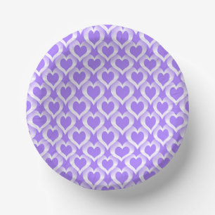Bols En Carton Motif coeurs blancs violets