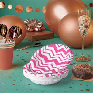 Bols En Carton Motif de conception de zigzag chevron blanc rose